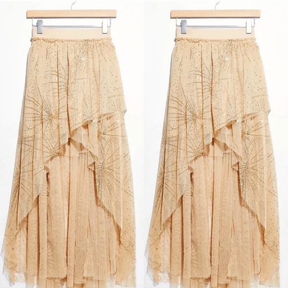 Free People Balletcore Can't Stop The Feeling Star Sparkle Tule Midi Skirt - Picture 3 of 12